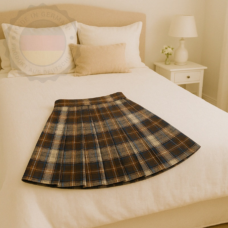 Plaid Pleated Mini Skirt